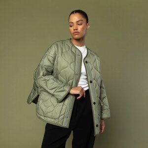 Oak + Fort | Women’s Green Khaki Quilted Jacket Size S